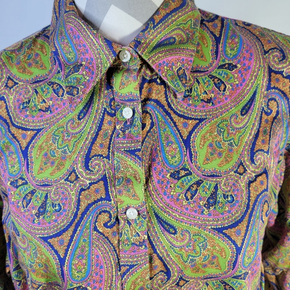 Womans Chaps Classics Button front Long sleeve Shirt Cotton No Iron Size XL - Picture 2 of 9